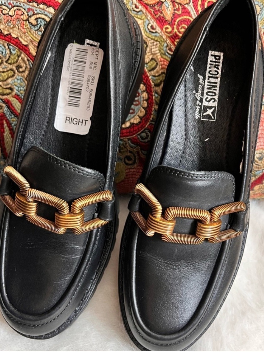 NEW! PIKOLINOS Avilés Platform Leather Loafers Black Size 36 NWOB MSRP $190+